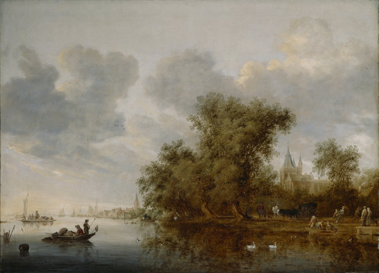 Flodlandskab, 1643 af Salomon van Ruisdael or Ruysdael