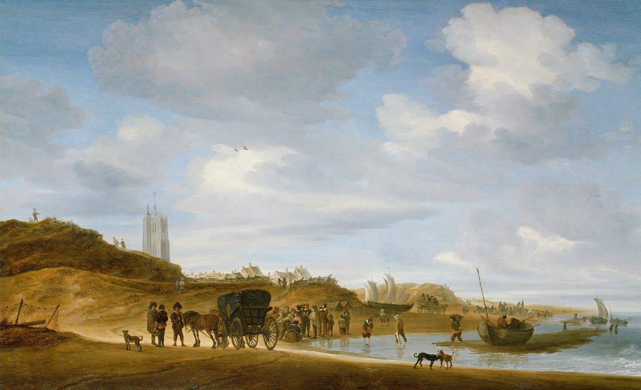 Stranden ved Egmond-an-Zee af Salomon van Ruisdael or Ruysdael