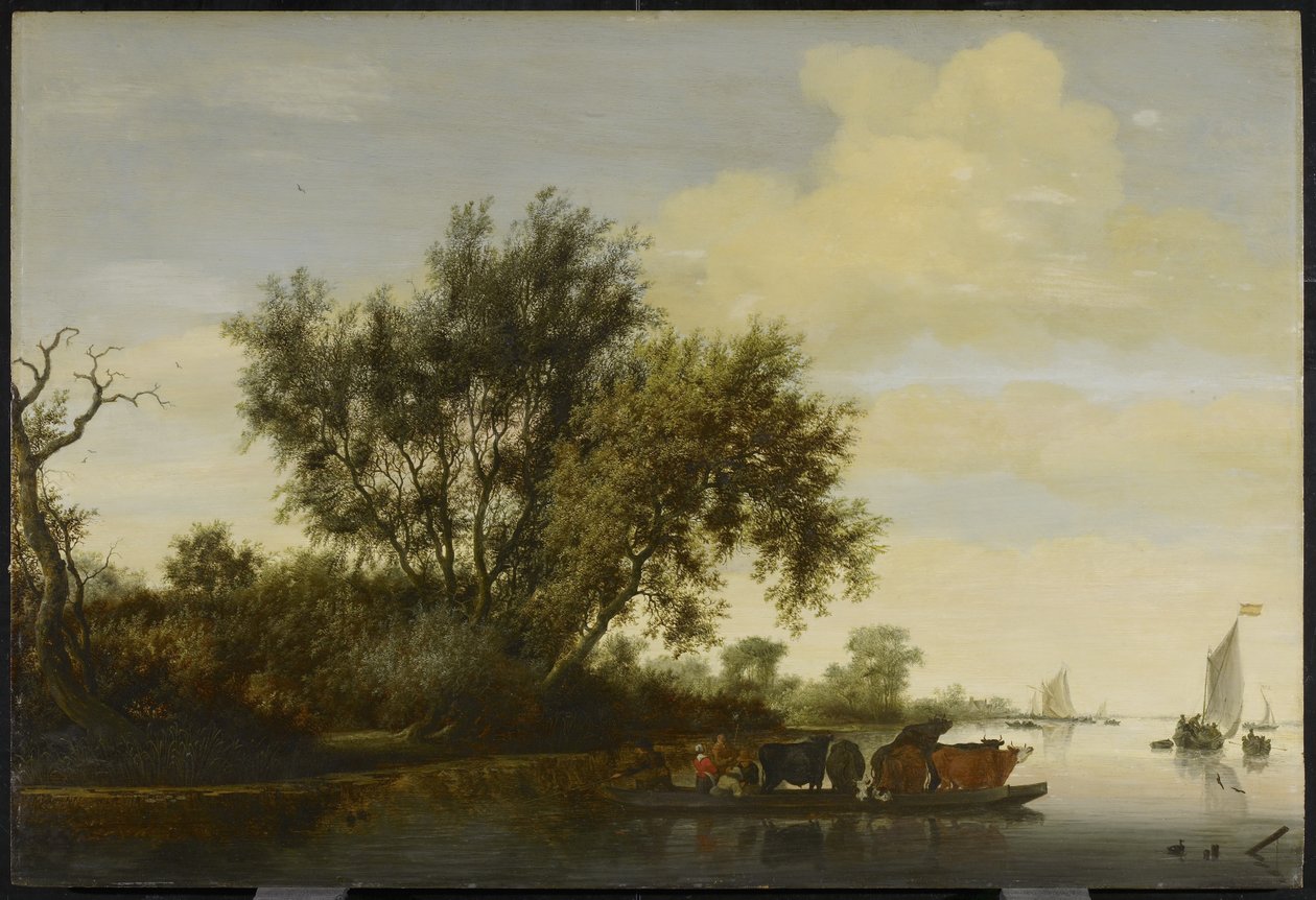 Færgebåden, 1650 af Salomon van Ruisdael or Ruysdael