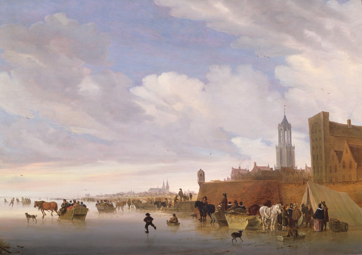 Vinterlandskab nær Utrecht, 1658 af Salomon van Ruisdael or Ruysdael