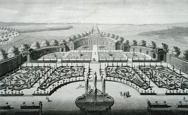 Udsigt over Orangeriet ved Geibach, indgraveret af Johann Georg Pintz (1697-1767/8) af Salomon (after) Kleiner