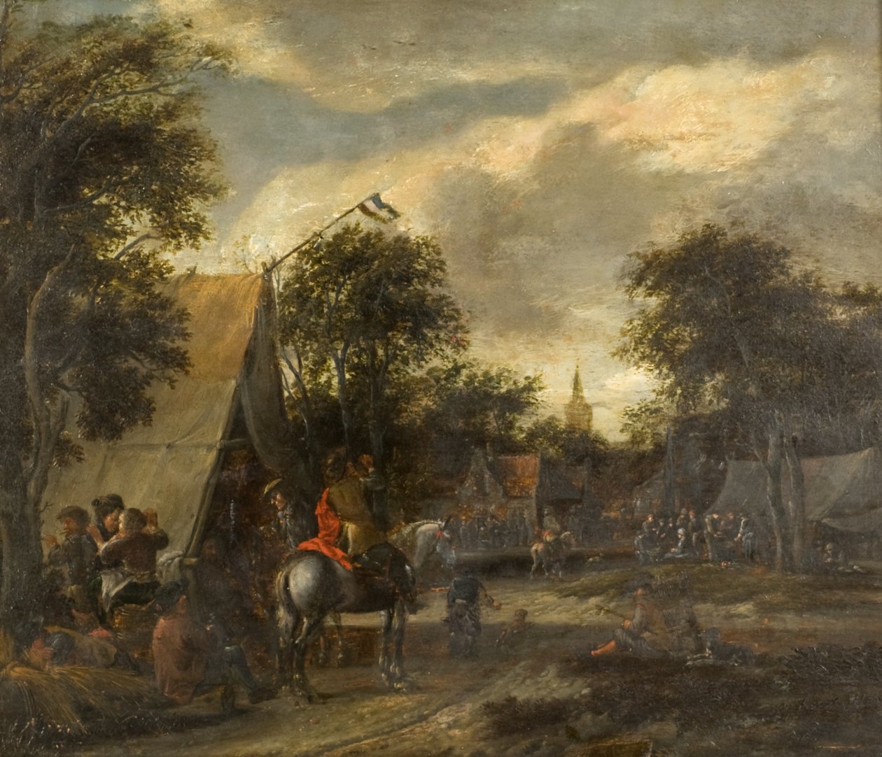 A Village Kermesse (olie på panel) af Salomon (follower of) Rombouts