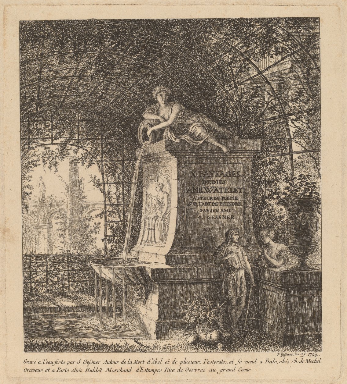 Springvand i et sommerhus af Salomon Gessner