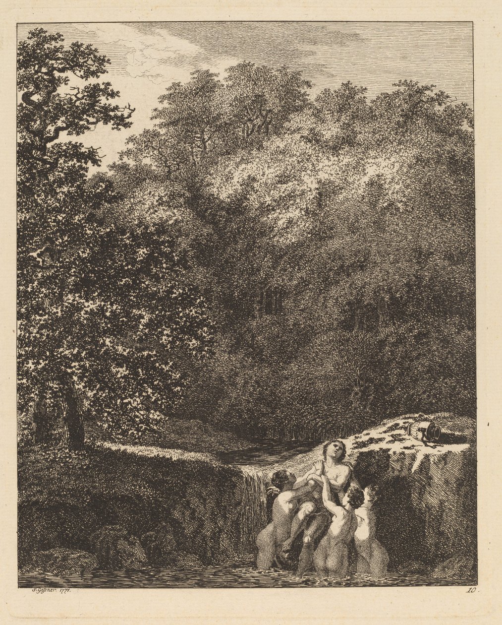 Hylas og nymferne, 1771. af Salomon Gessner