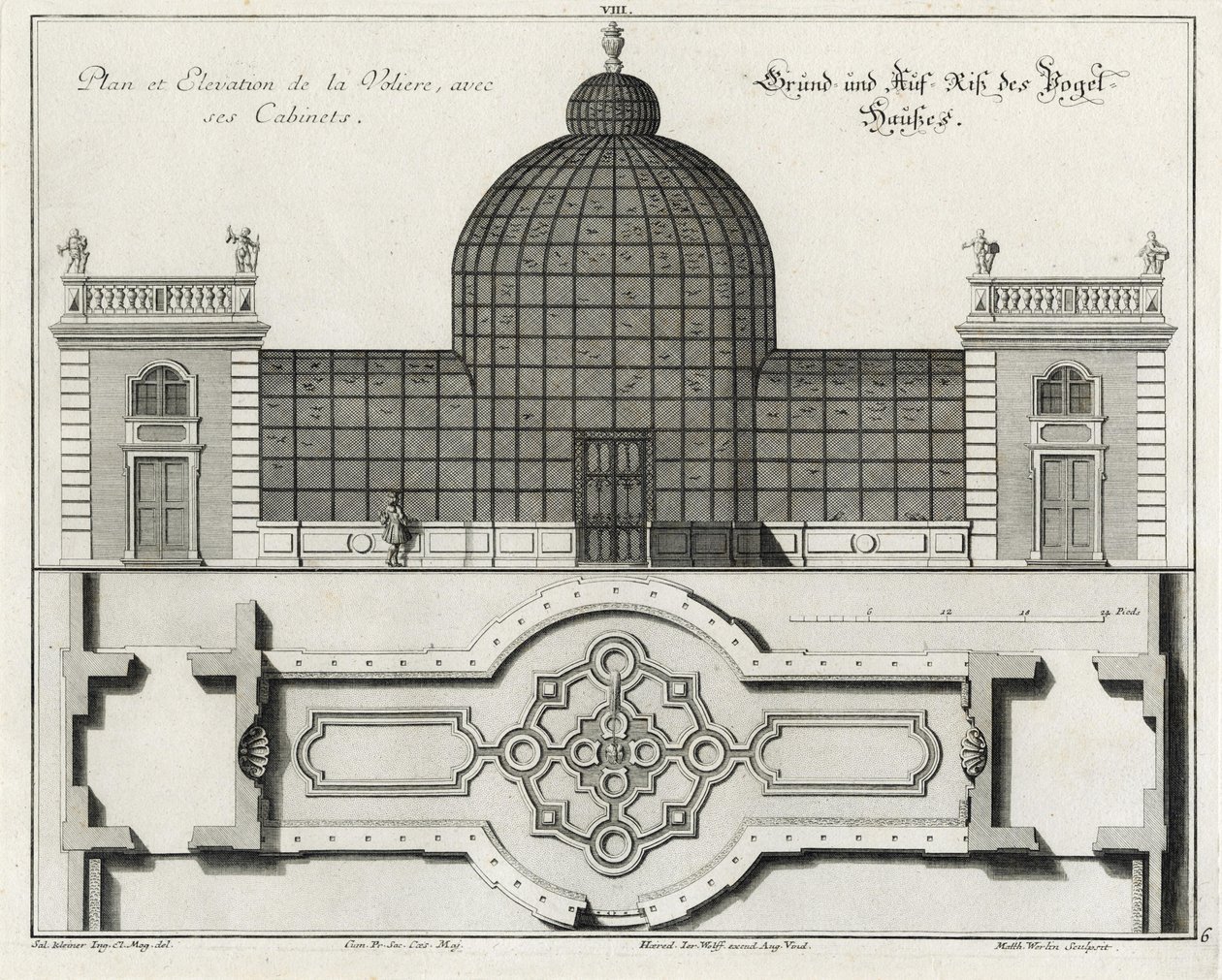 Grundplan og opstalt af fuglehuset i "Little Garden" af Salomon Kleiner