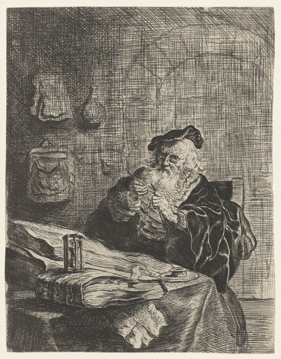 Mand med en pennekniv af Salomon Koninck (attributed to)