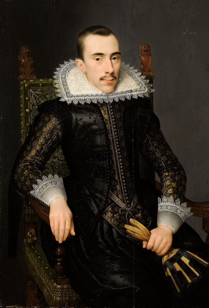 Portræt af en mand, muligvis Walterus Fourmenois (1596-1653) af Salomon Mesdach (attributed to)