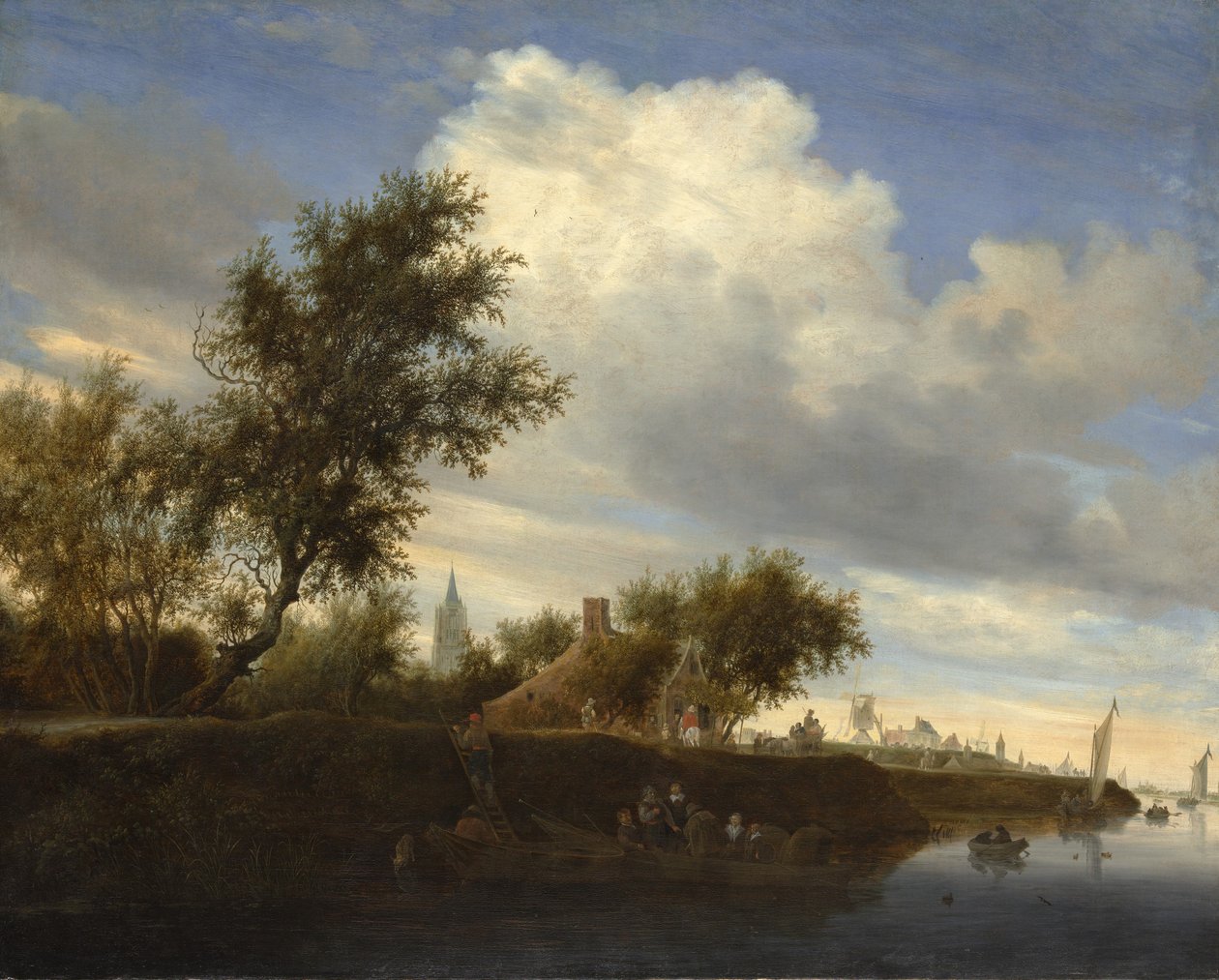 Færge nær Gorinchem, 1646. af Salomon Ruysdael
