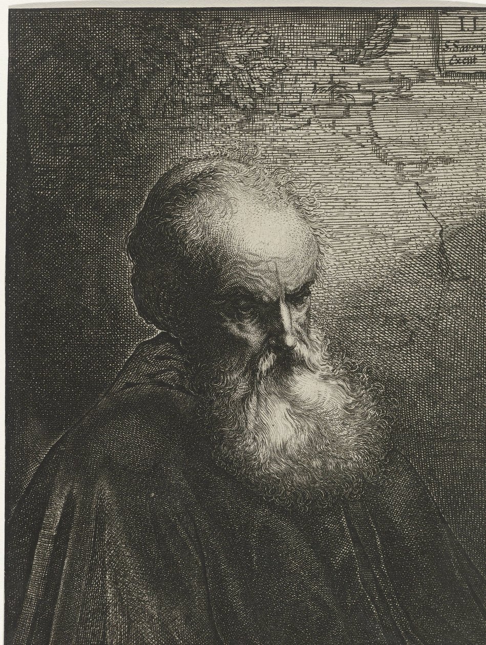 Portræt af en gammel mand med skæg af Salomon Savery