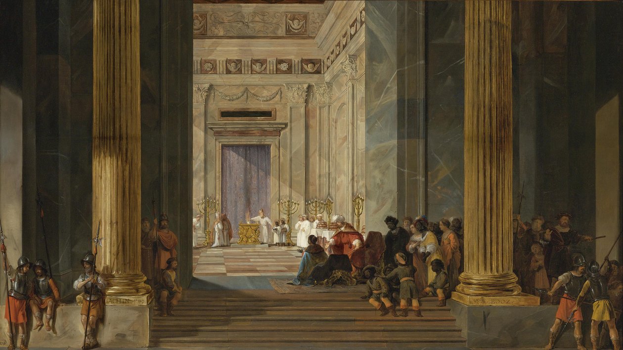 Dronningen af Saba foran Kong Salomons tempel i Jerusalem, ca 1630-1634 af Salomon de Bray
