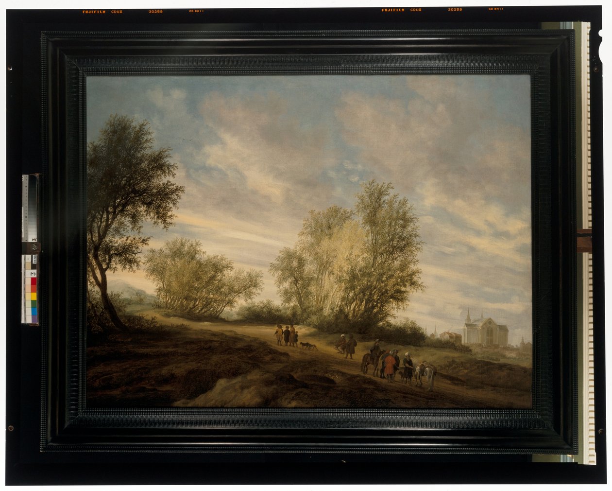 Et skovklædt landskab og Joseph reddet fra brønden af Salomon van Ruisdael or Ruysdael