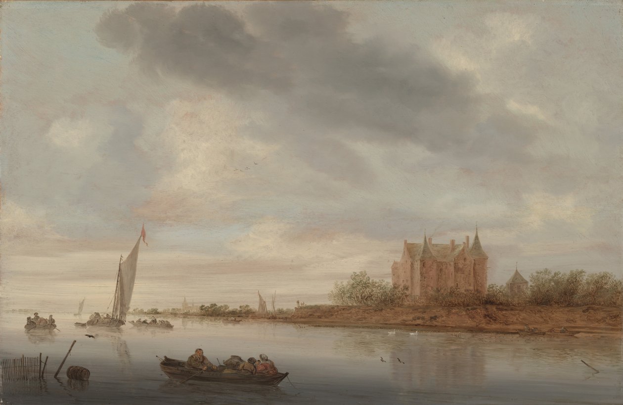 Slot ved en flod, 1644 af Salomon van Ruisdael or Ruysdael