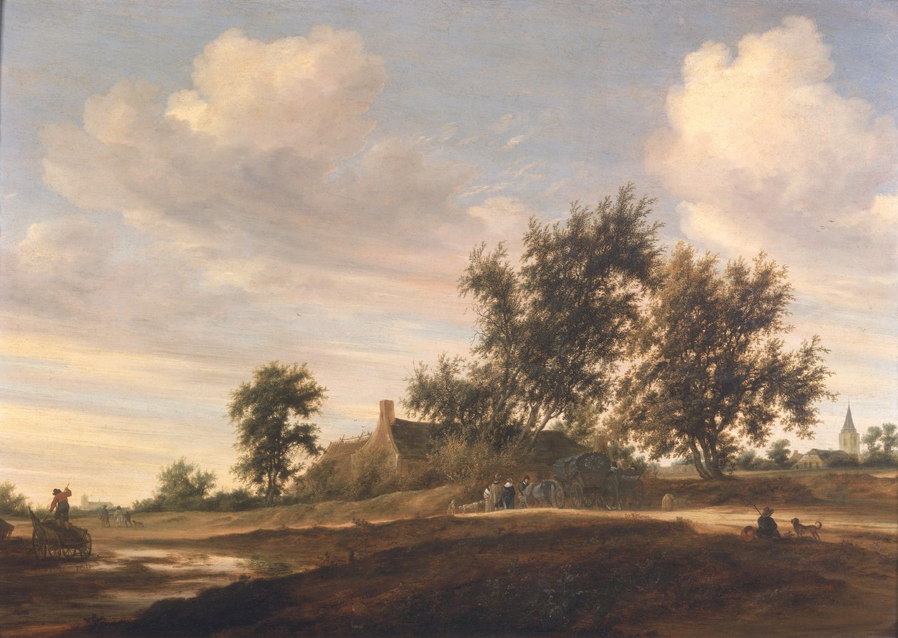 Udstrakt skovklædt landskab af Salomon van Ruisdael or Ruysdael