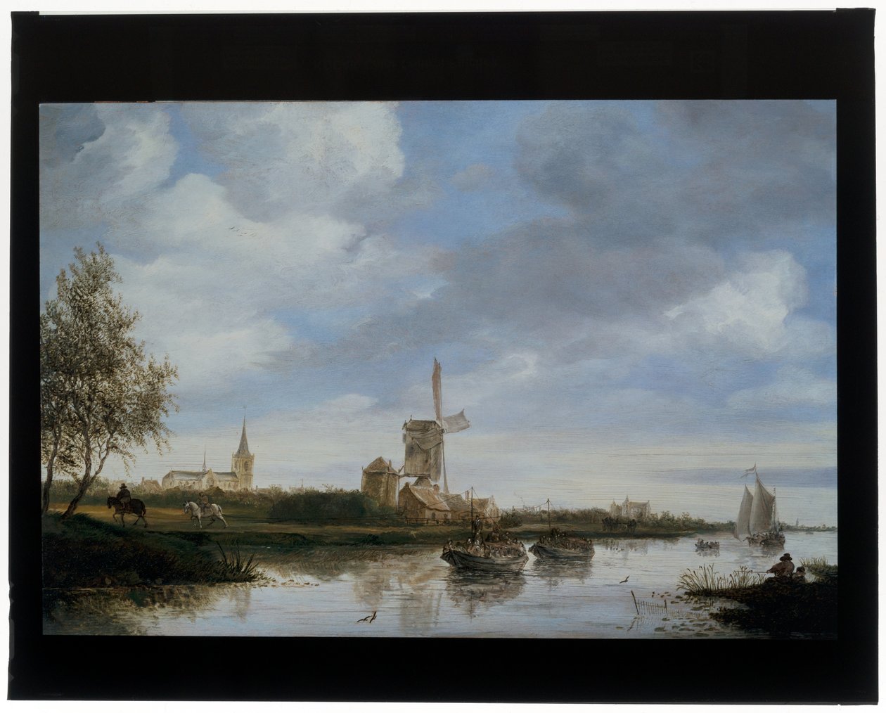 Jokimaisema tuulimyllyllä af Salomon van Ruisdael or Ruysdael