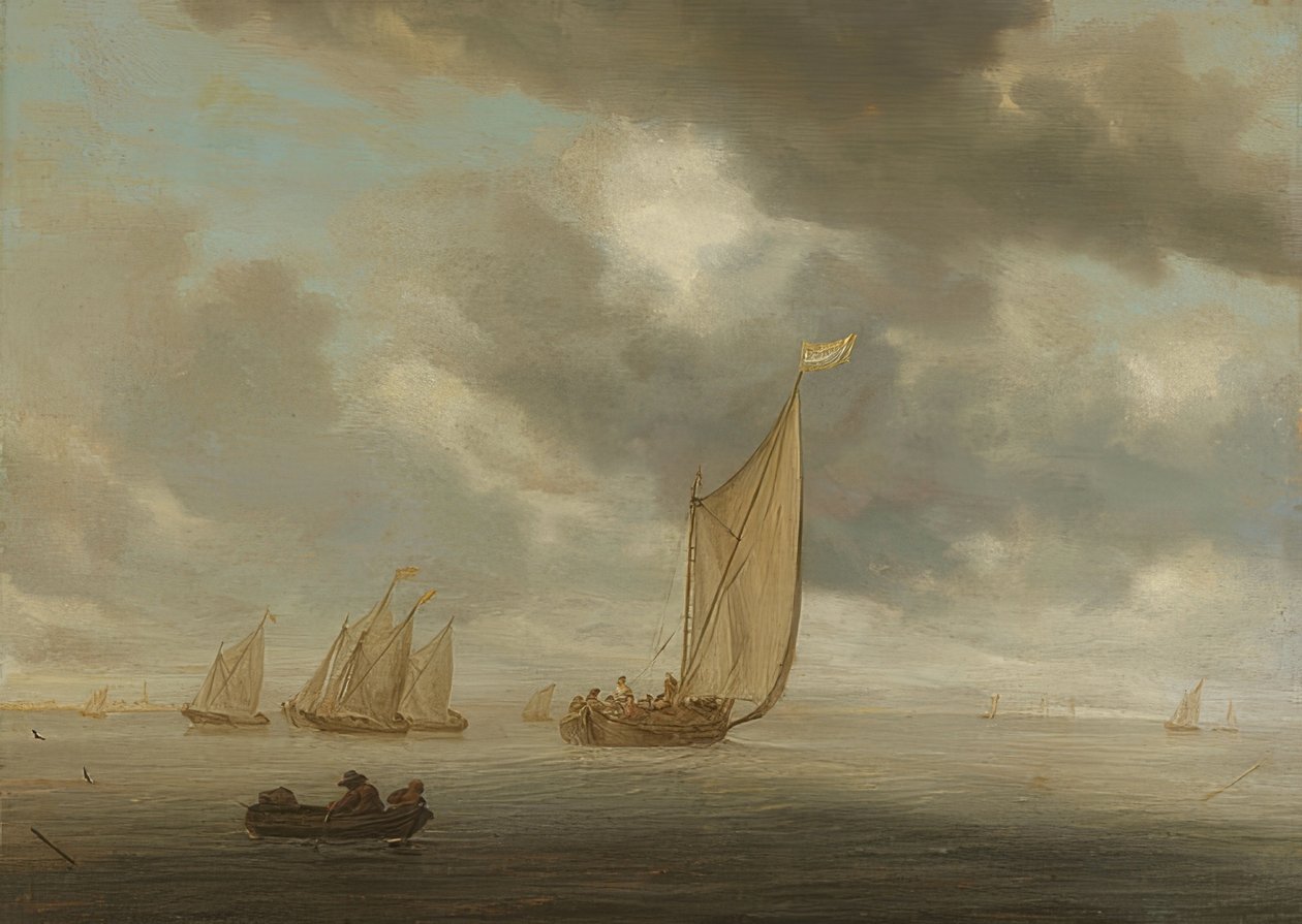 Sejlskibe på en indre vandvej af Salomon van Ruisdael or Ruysdael