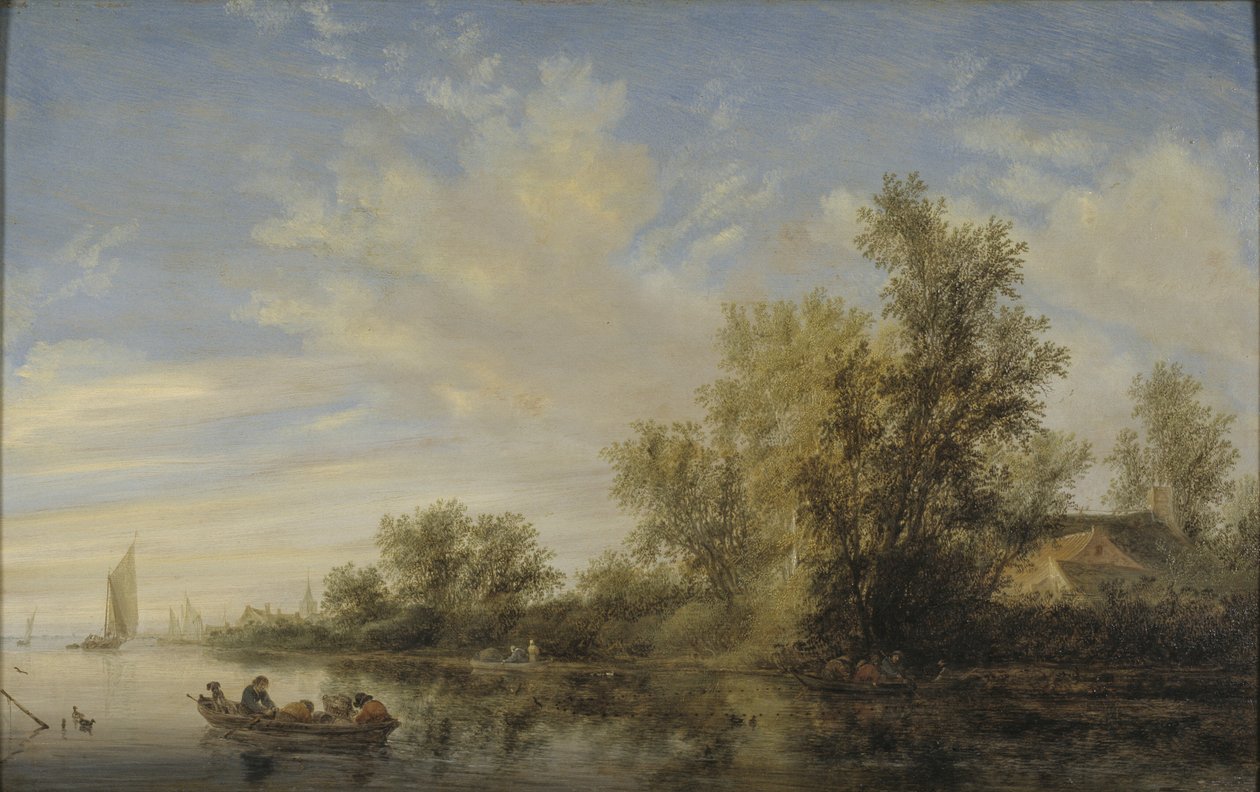 Flodlandskab af Salomon van Ruysdael