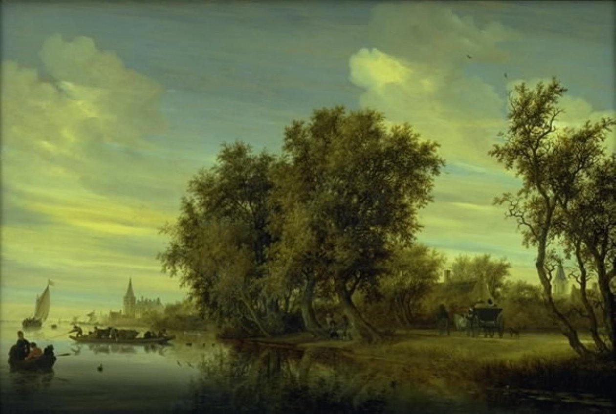 Vejen langs floden af Salomon van Ruysdael