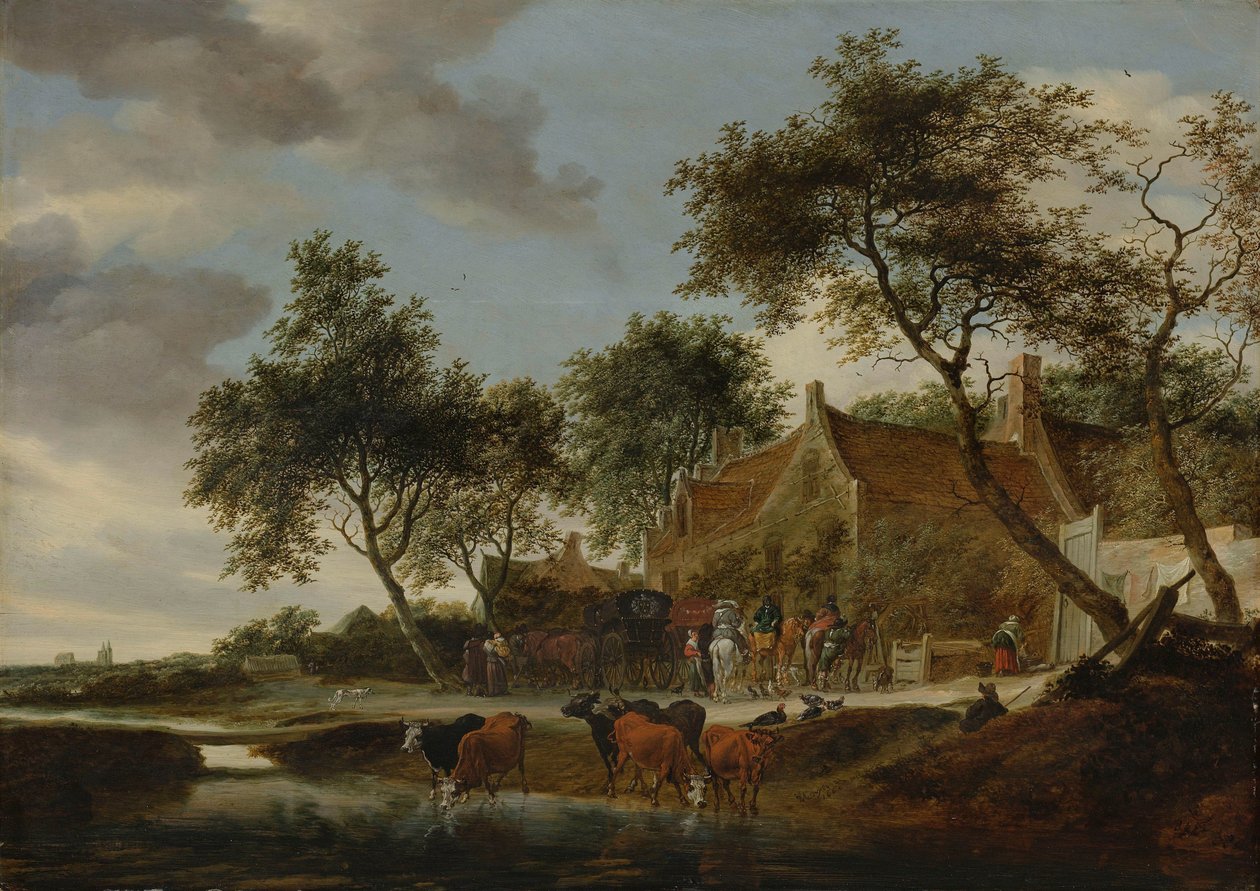 Vandingsstedet af Salomon van Ruysdael