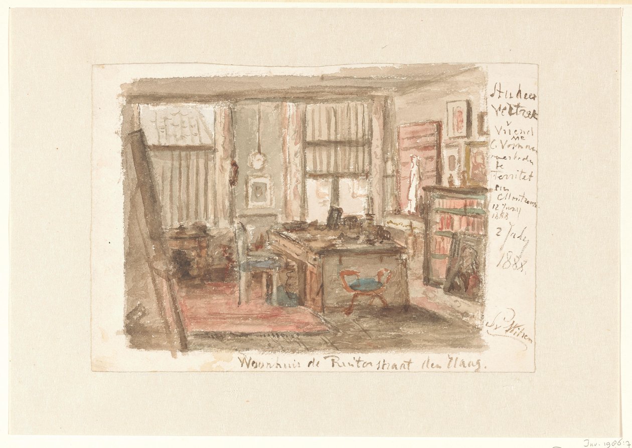 Studie af Carel Vosmaer ved Ruiterstraat i Haag af Salomon van Witsen