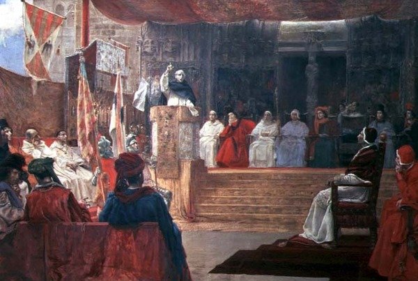 Caspes kompromis i 1412 (olie på lærred) af Salvador Viniegra y Lasso de la Vega