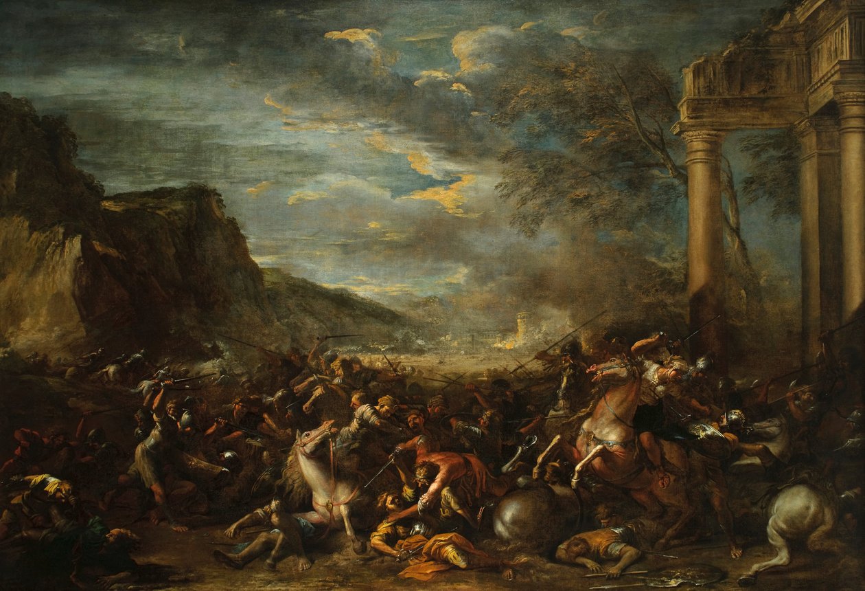 Et kavalerislag af Salvator Rosa
