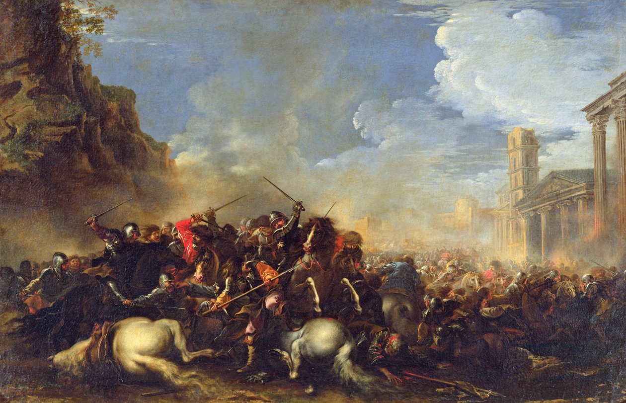Slagscene, ca. 1641-42 af Salvator Rosa