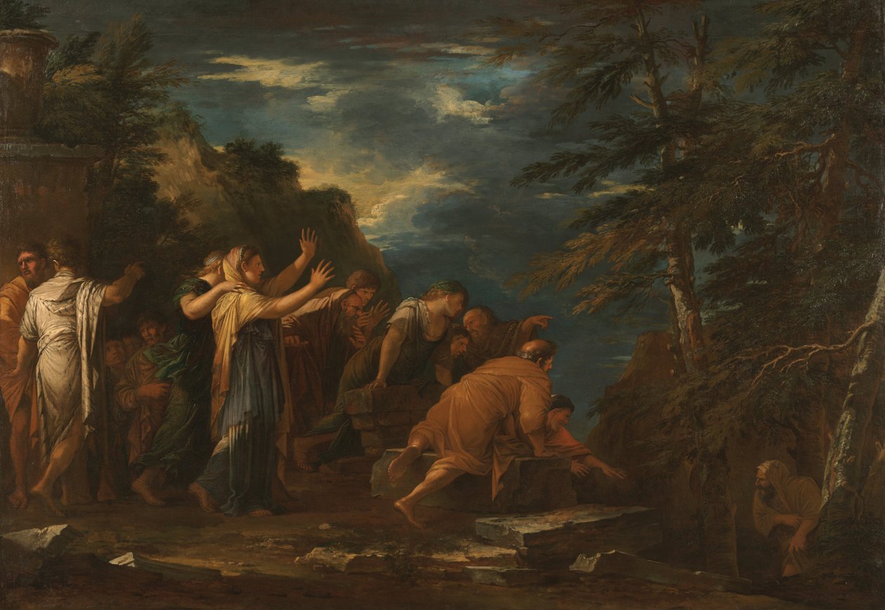 Pythagoras kommer fra underverdenen af Salvator Rosa