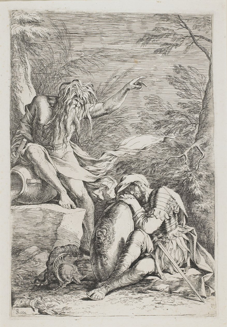 Drømmen om Aenëas, ca. 1663-1664 af Salvator Rosa