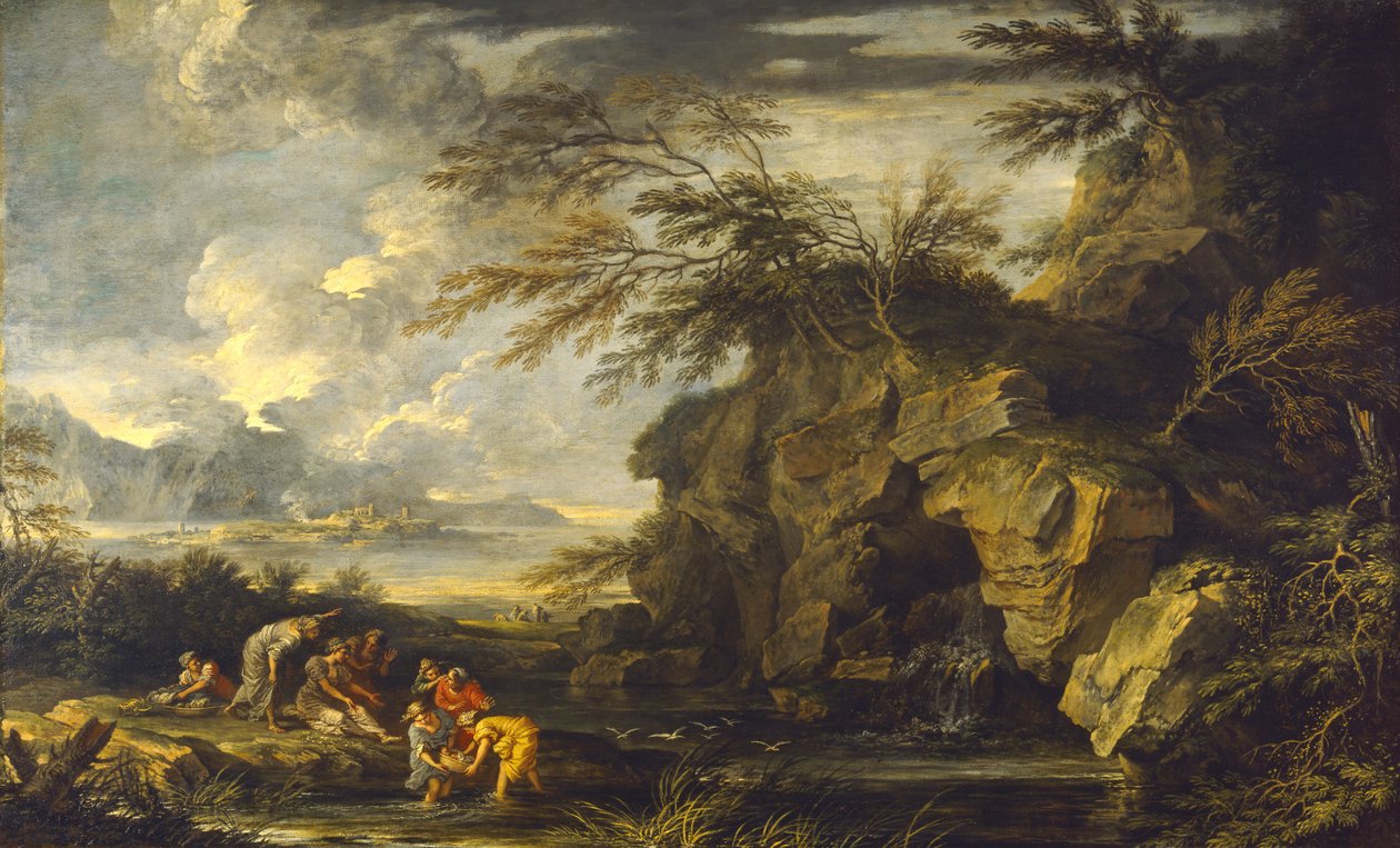 Fundet af Moses, ca. 1660-65 af Salvator Rosa