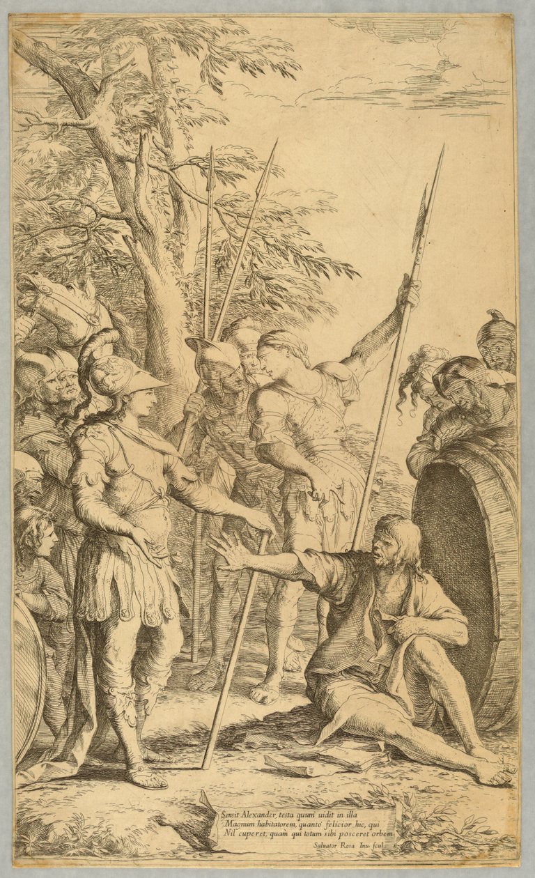 Alexander besøger Diogenes af Salvator Rosa