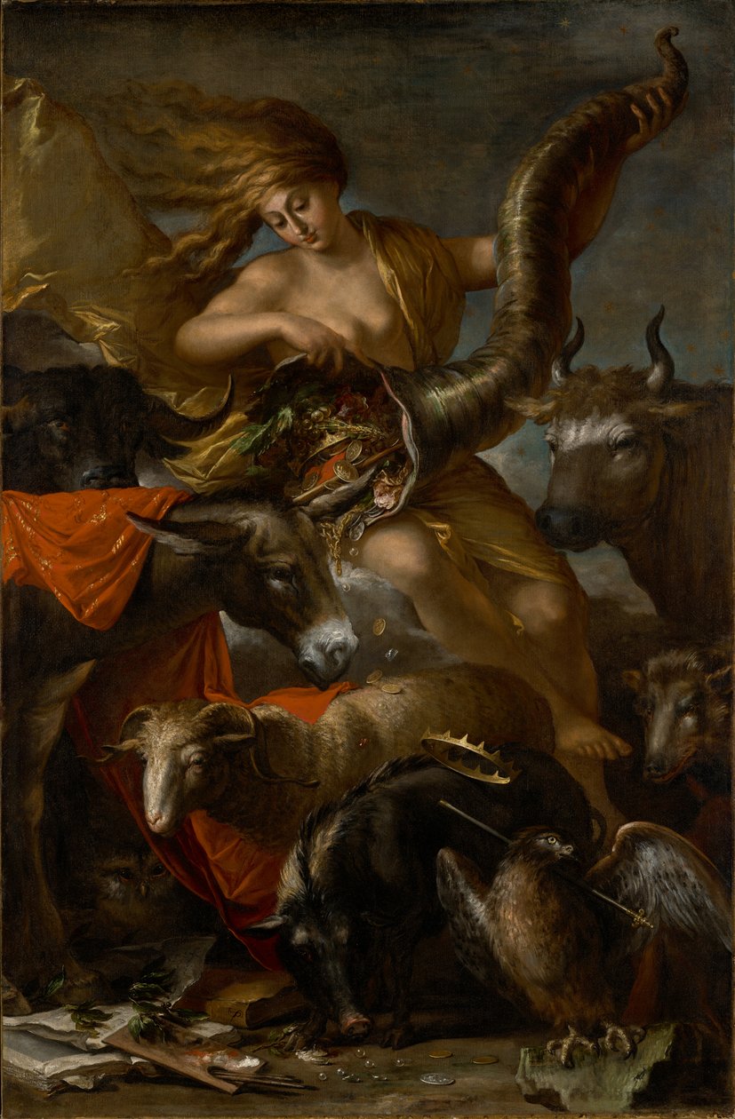 Allegori over lykken af Salvator Rosa