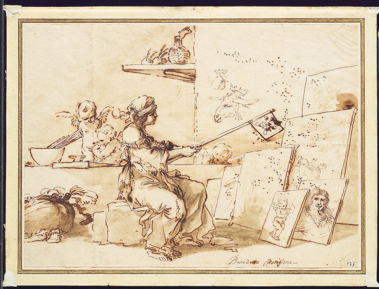 Allegori over det fattige maleri, c.1649-50 af Salvator Rosa