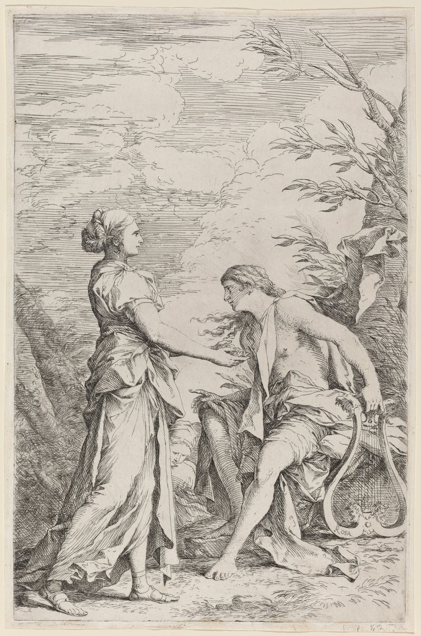 Apollon og den cumæiske sibylle af Salvator Rosa