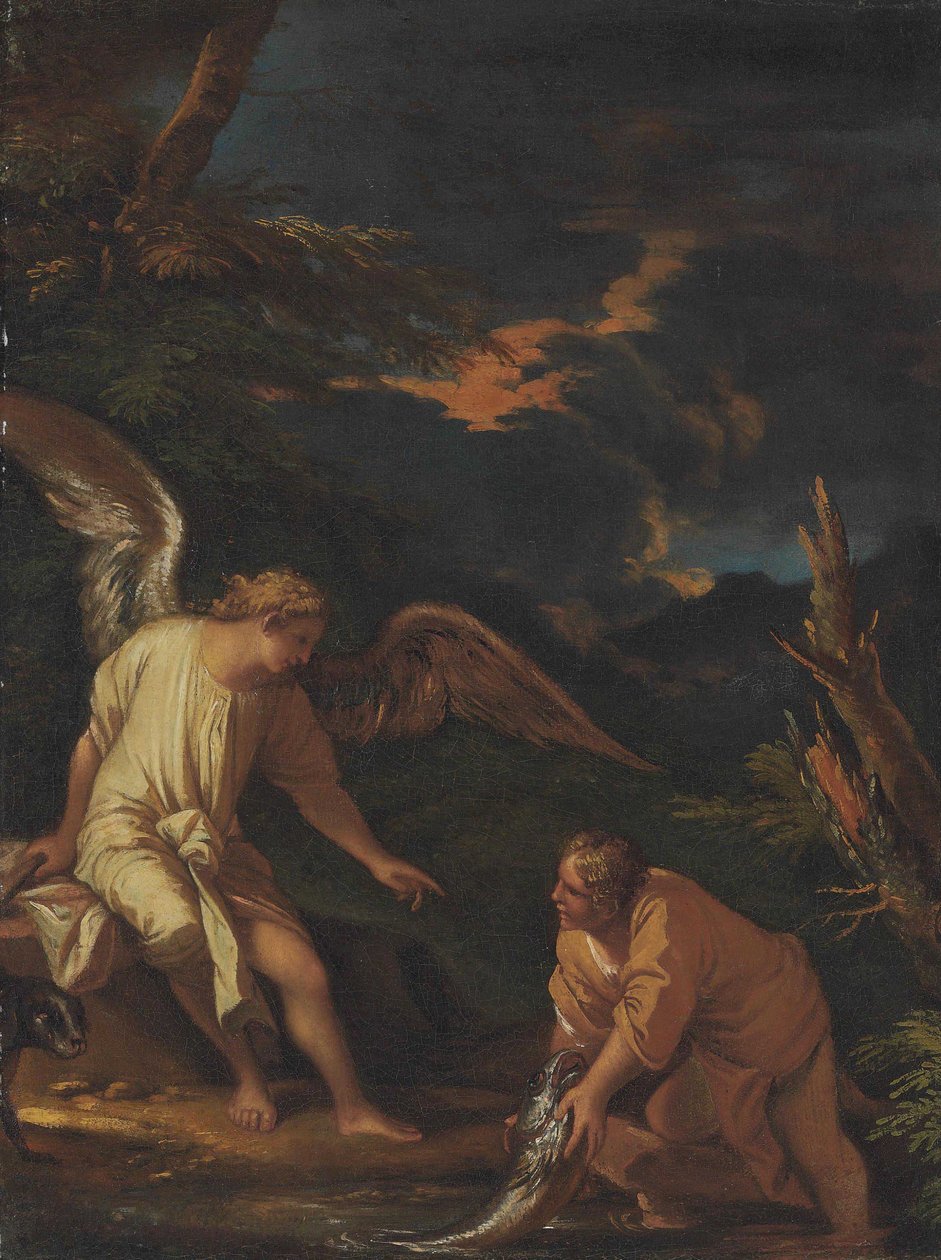 Tilskrives Salvator Rosa - Tobias og englen af Salvator Rosa