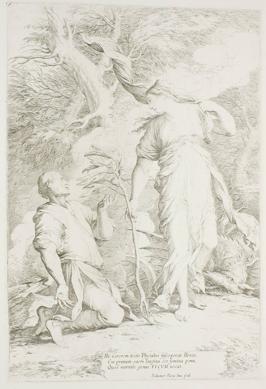 Ceres og Phytalus af Salvator Rosa