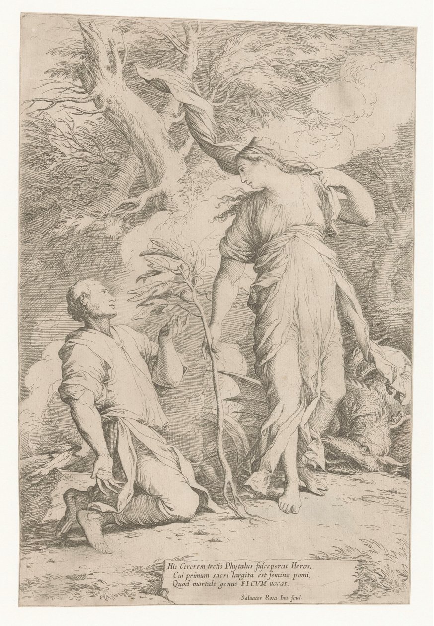 Ceres og Phytalus af Salvator Rosa