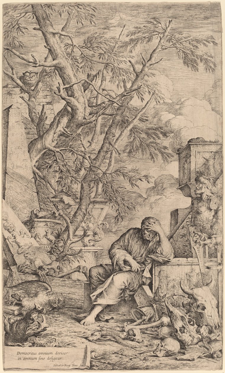 Demokrit i meditation af Salvator Rosa
