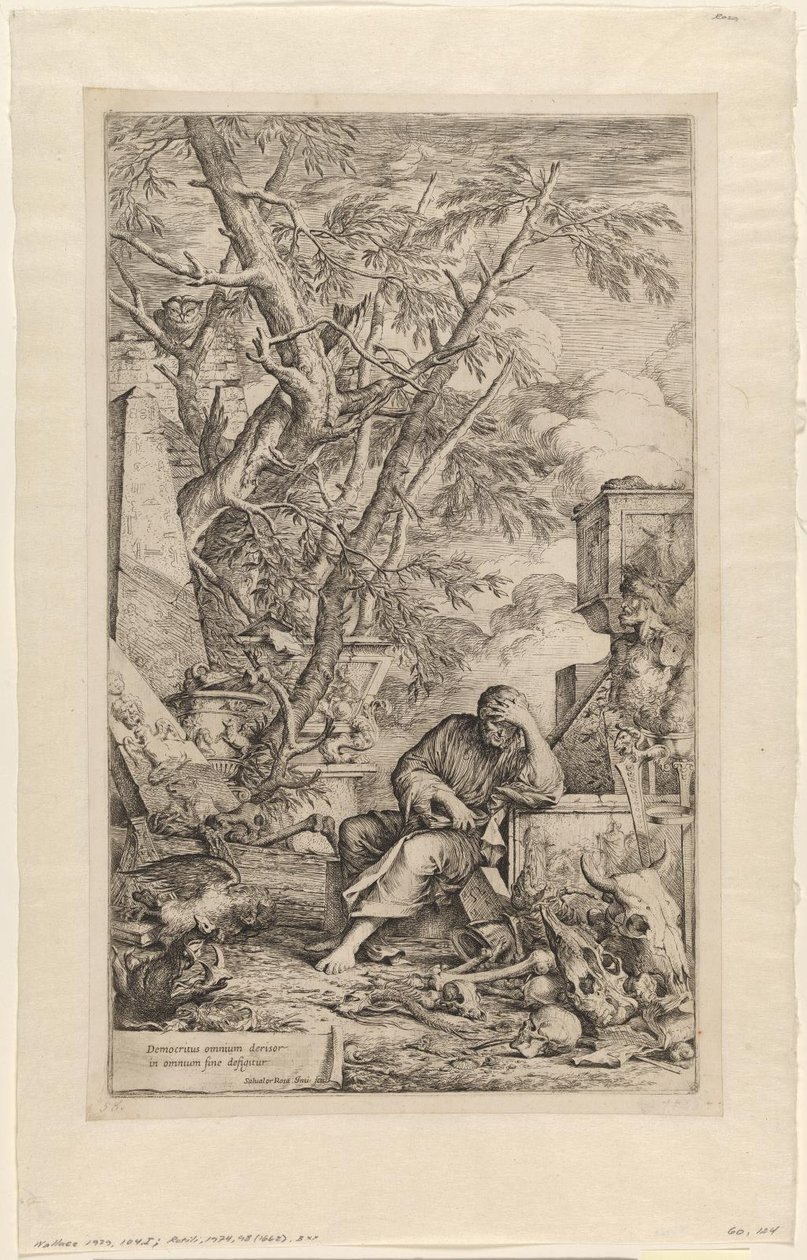 Demokrit i meditation af Salvator Rosa