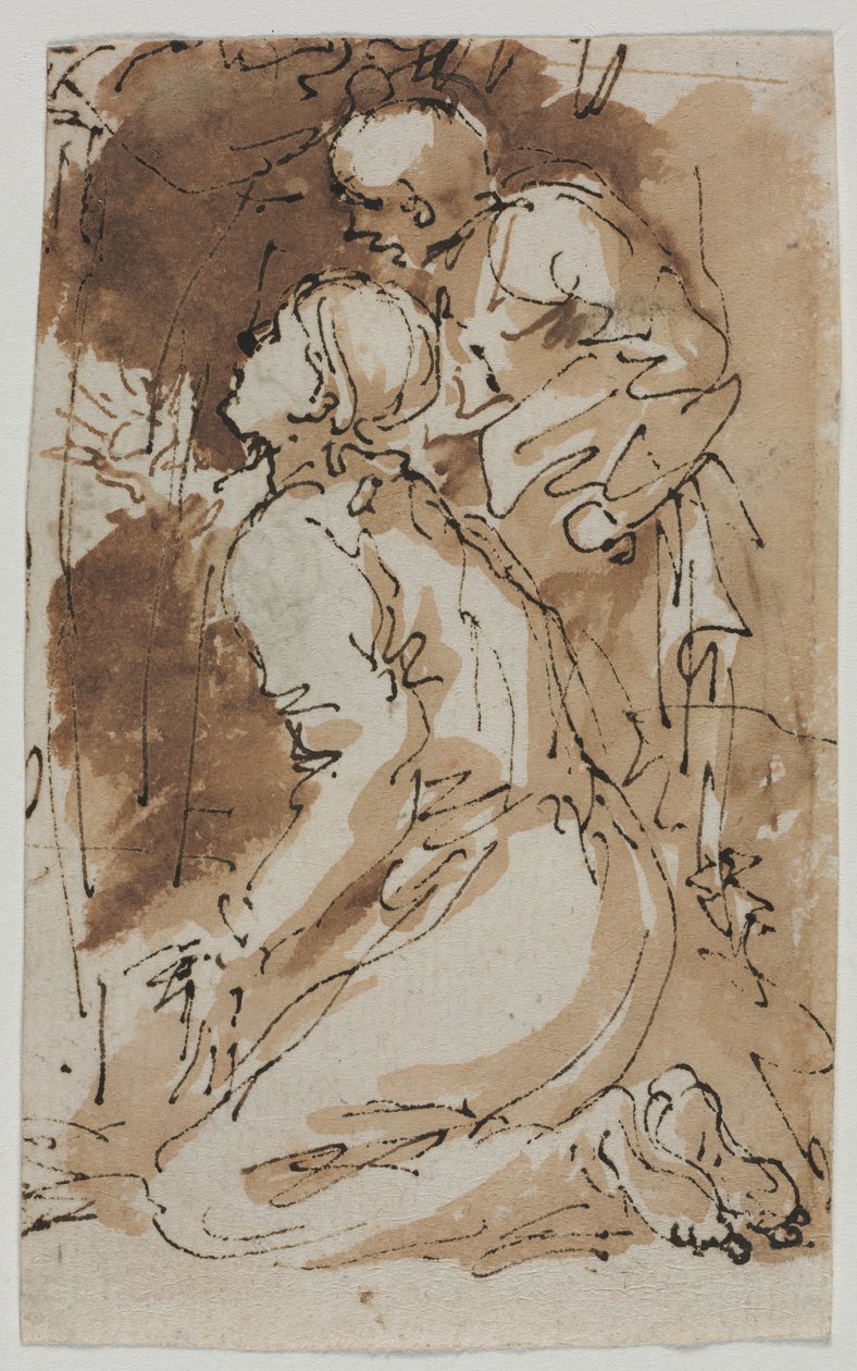 Figurstudier, ca. 1640-1649. af Salvator Rosa