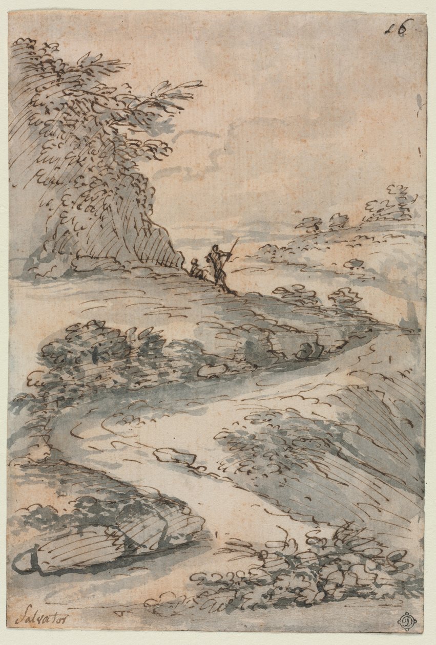 Figurer på en snoet vej af Salvator Rosa