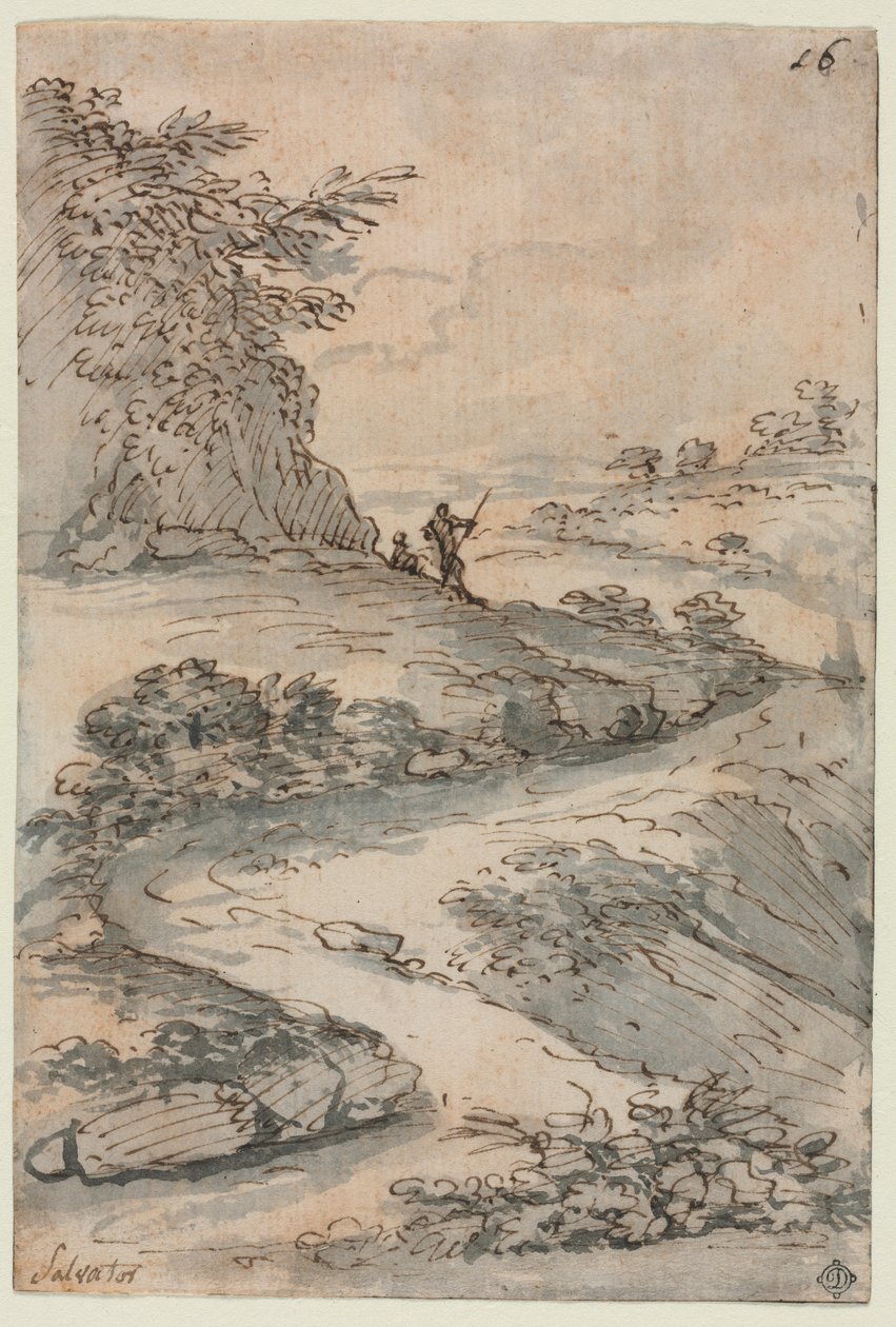 Figurer på en snoet vej, midten af 1600-tallet. af Salvator Rosa