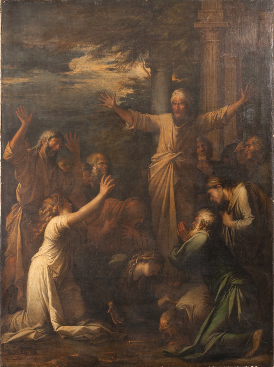 Jonas prædiker for folket i Nineve af Salvator Rosa