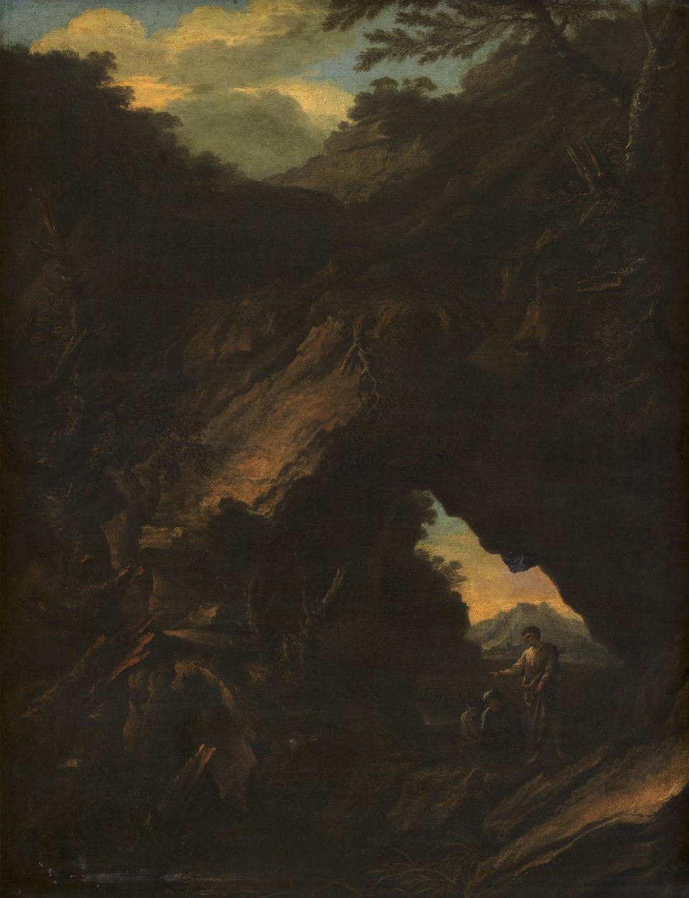 Landskab med en "Arco Naturale" af Salvator Rosa