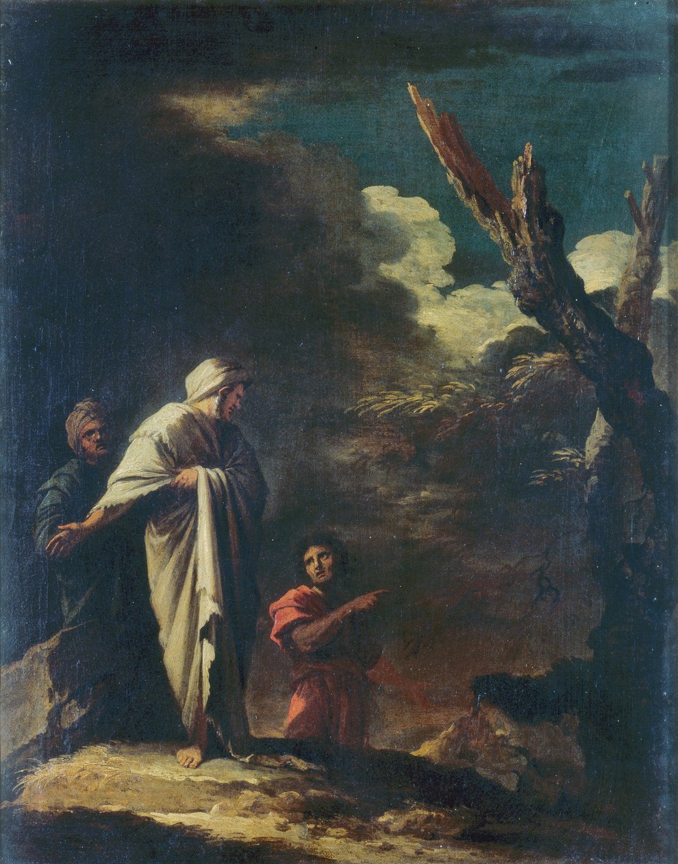 Landskab med figurer af Salvator Rosa
