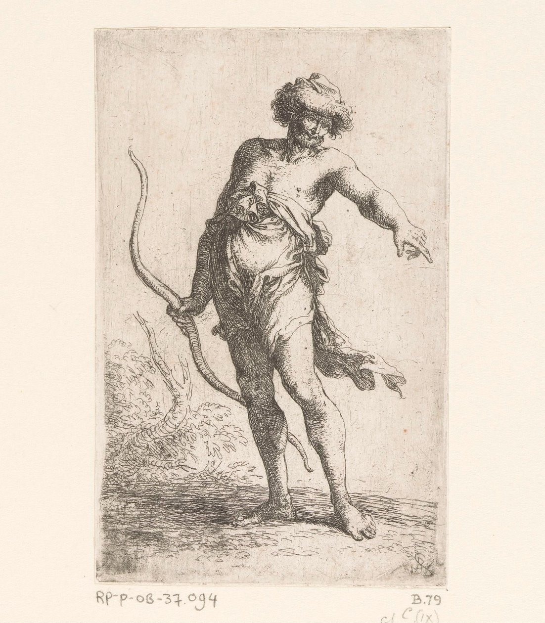 Mand med en bue Små figurer (serietitel) Figur (serietitel) af Salvator Rosa