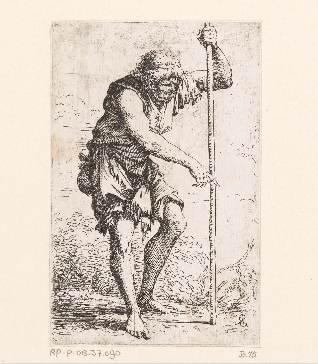Gammel mand med en pind Små figurer (serietitel) Figur (serietitel) af Salvator Rosa
