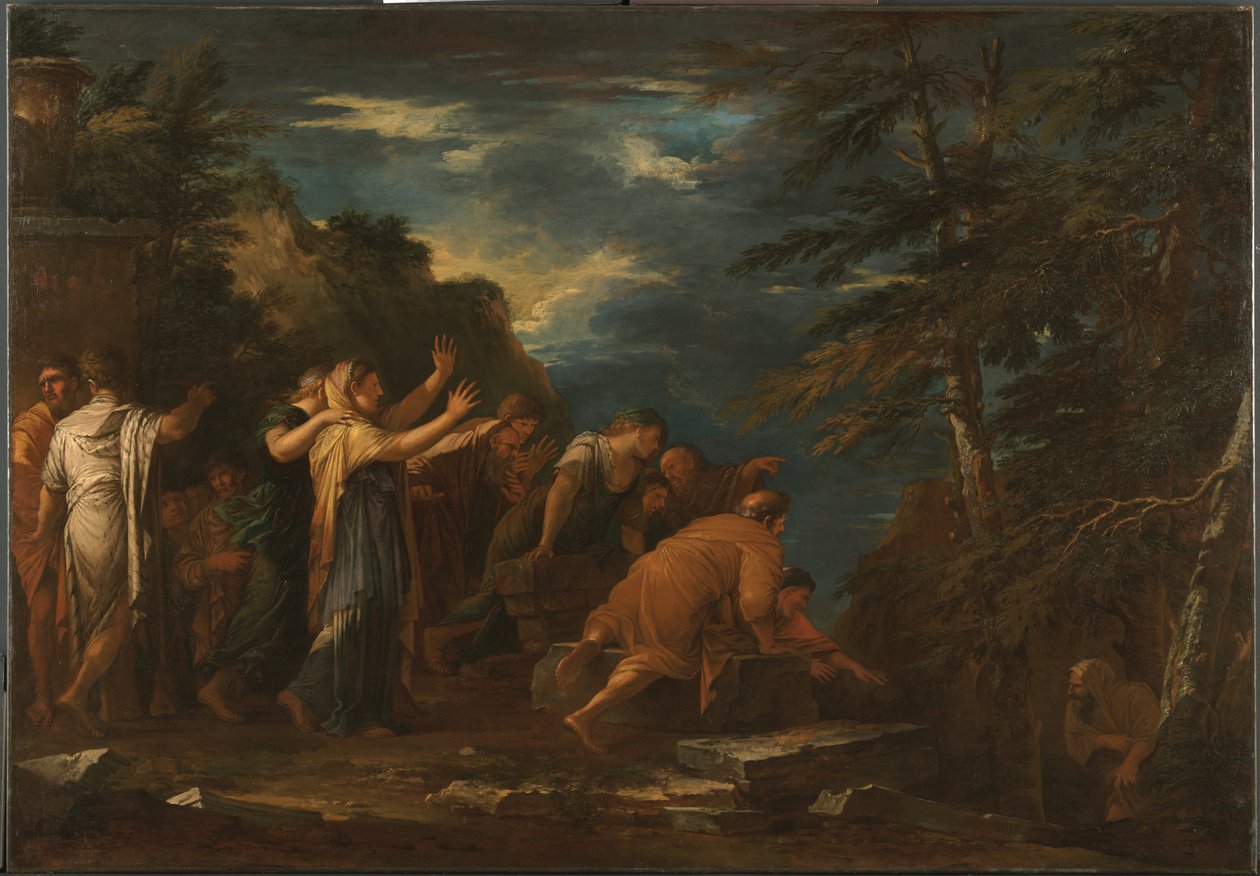 Pythagoras, der stiger op fra underverdenen af Salvator Rosa