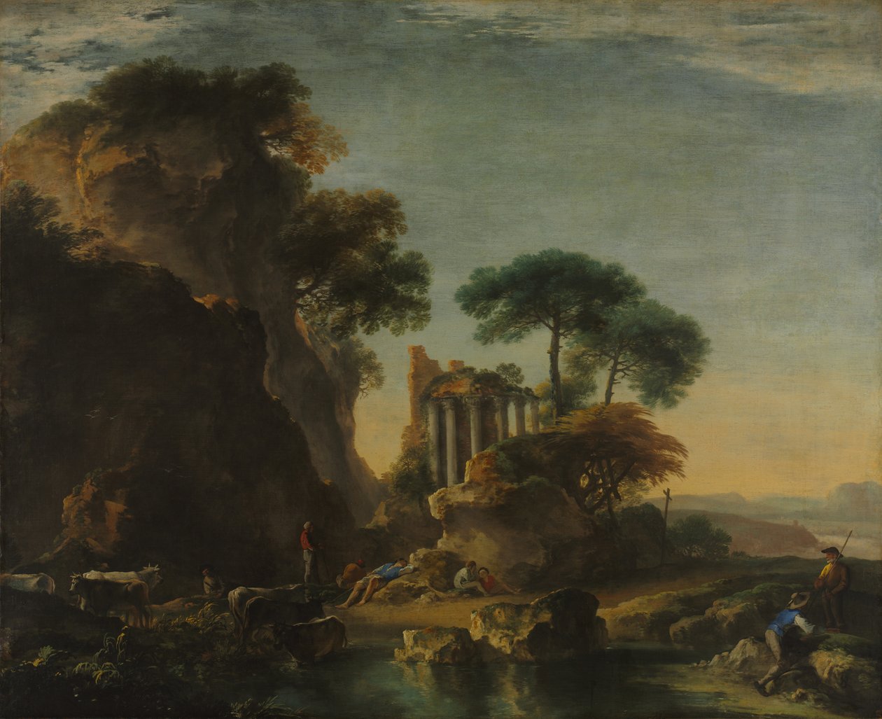 Ruiner i et klippelandskab, ca. 1640. af Salvator Rosa