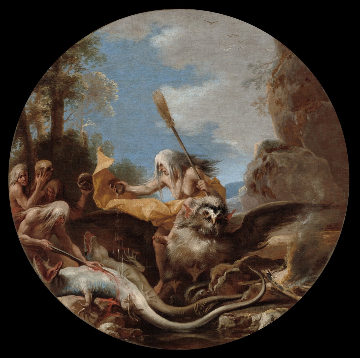 Scener af hekseri: Day, ca. 1645-49 (olie på lærred) af Salvator Rosa