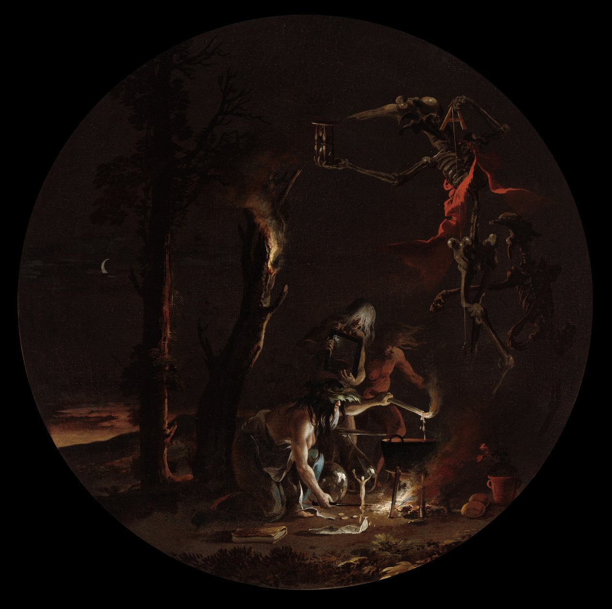 Scener af hekseri: Evening, ca. 1645-49 (olie på lærred) af Salvator Rosa